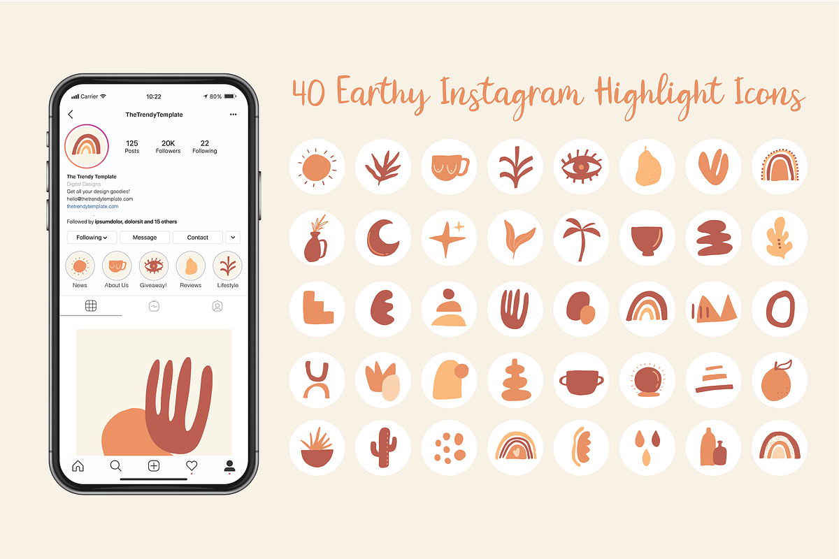 The Earthy Hand Drawn Bundle, a Work Illustration by thetrendytemplate (Photo 2 of 12)