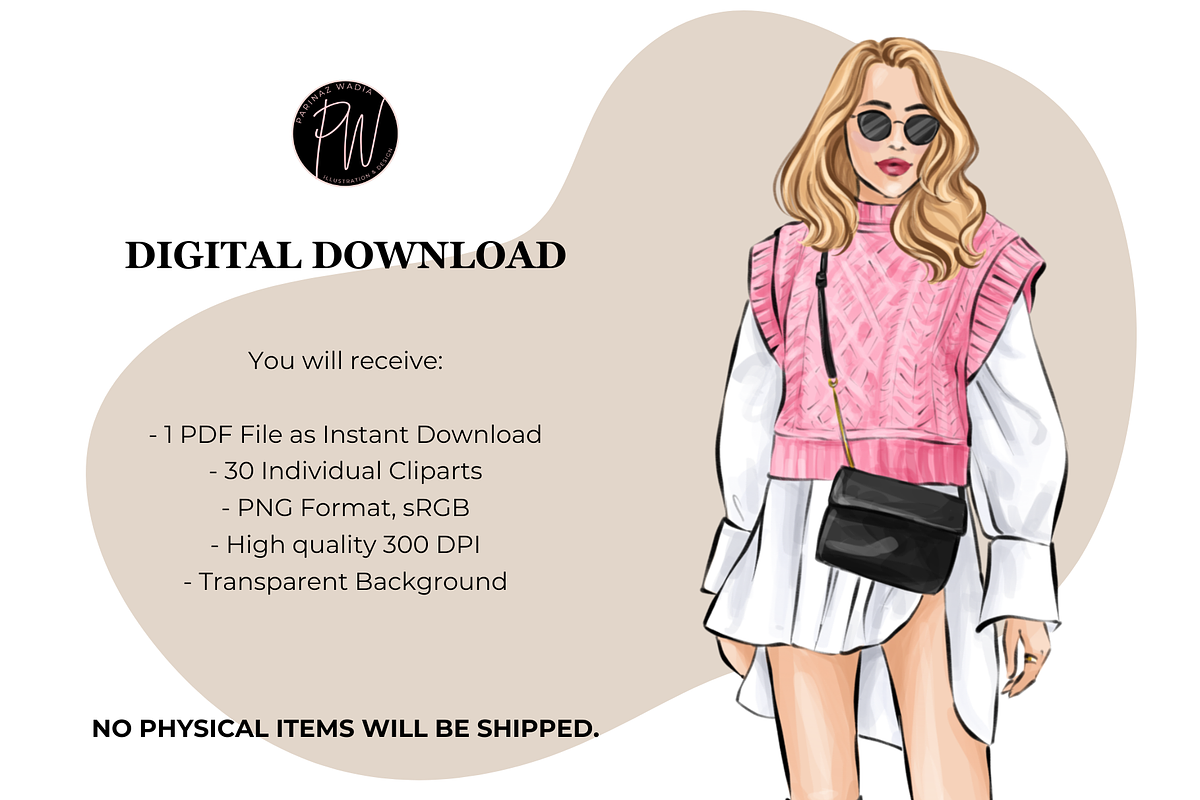 Fashion girls 53 clipart png, a Person Illustration by Parinaz Wadia Design (Photo 8 of 9)