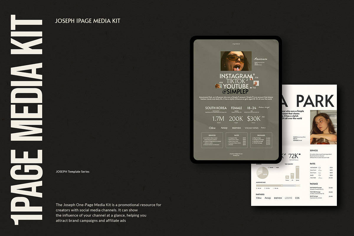 Joseph 1Page Media Kit, a Marketing Template by Simple P. (Photo 6 of 8)