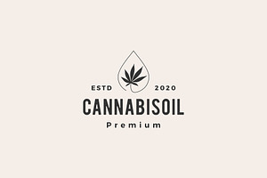 Cannabis Oil Hipster Vintage Logo