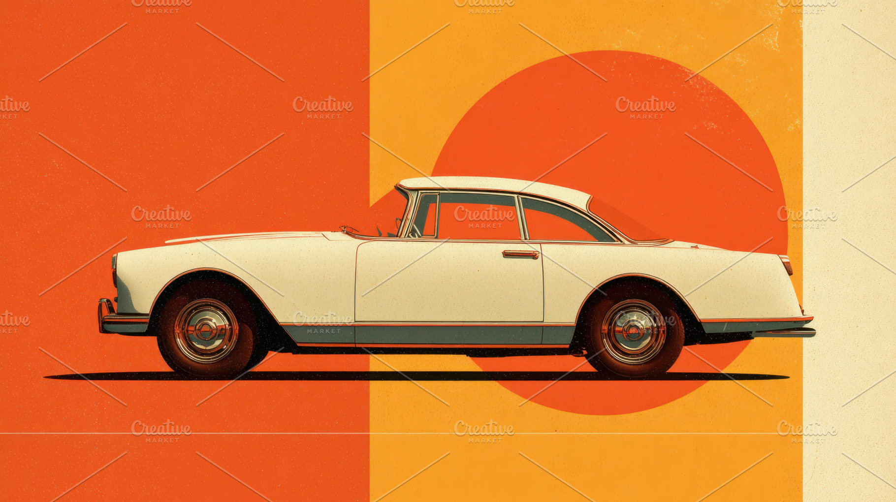 Colorful classic car parked, a Photo by Beautiful things