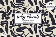 Abstract Ink Wash Floral Patterns, a Pattern Graphic by Rose Design (Thumbnail 1 of 11)