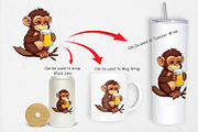 Monkey Beer Day Clipart, a Graphic by Artnoy (Thumbnail 4 of 5)
