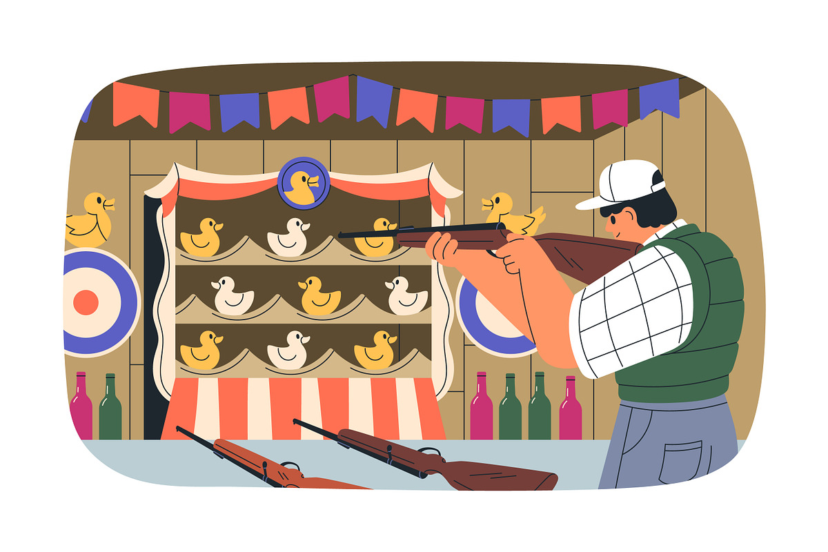People at shooting gallery, range, a Sport Illustration by Good Studio (Photo 5 of 5)