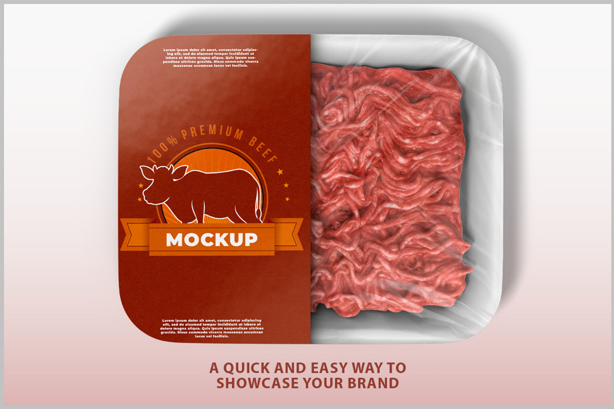 Ground beef package Mockup PSD, a Packaging Mockup by Bruno's Shop (Photo 2 of 4)