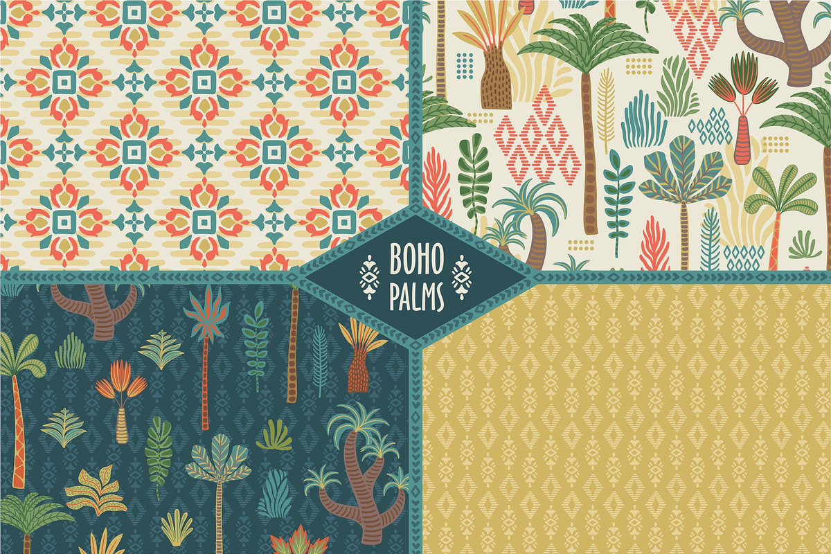 Boho Palms. Patterns & Elements, a Pattern Graphic by Nadia Grapes (Photo 4 of 8)