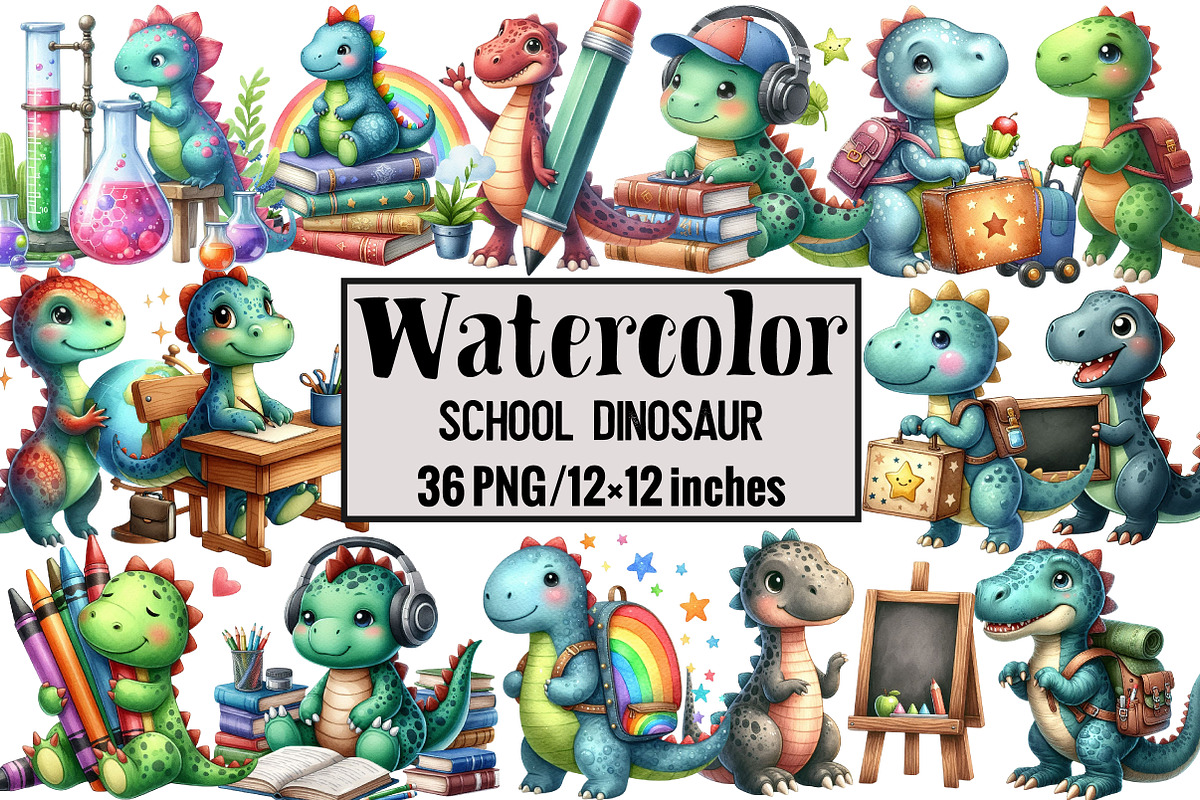 School Dinosaur, an Illustration by Design Market (Photo 1 of 4)