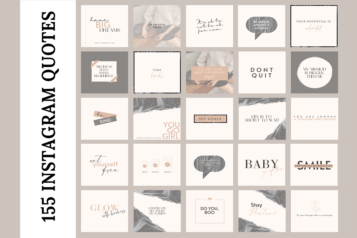 NEUTRAL Instagram Templates Bundle, a Social Media Template by LushBury (Photo 3 of 9)
