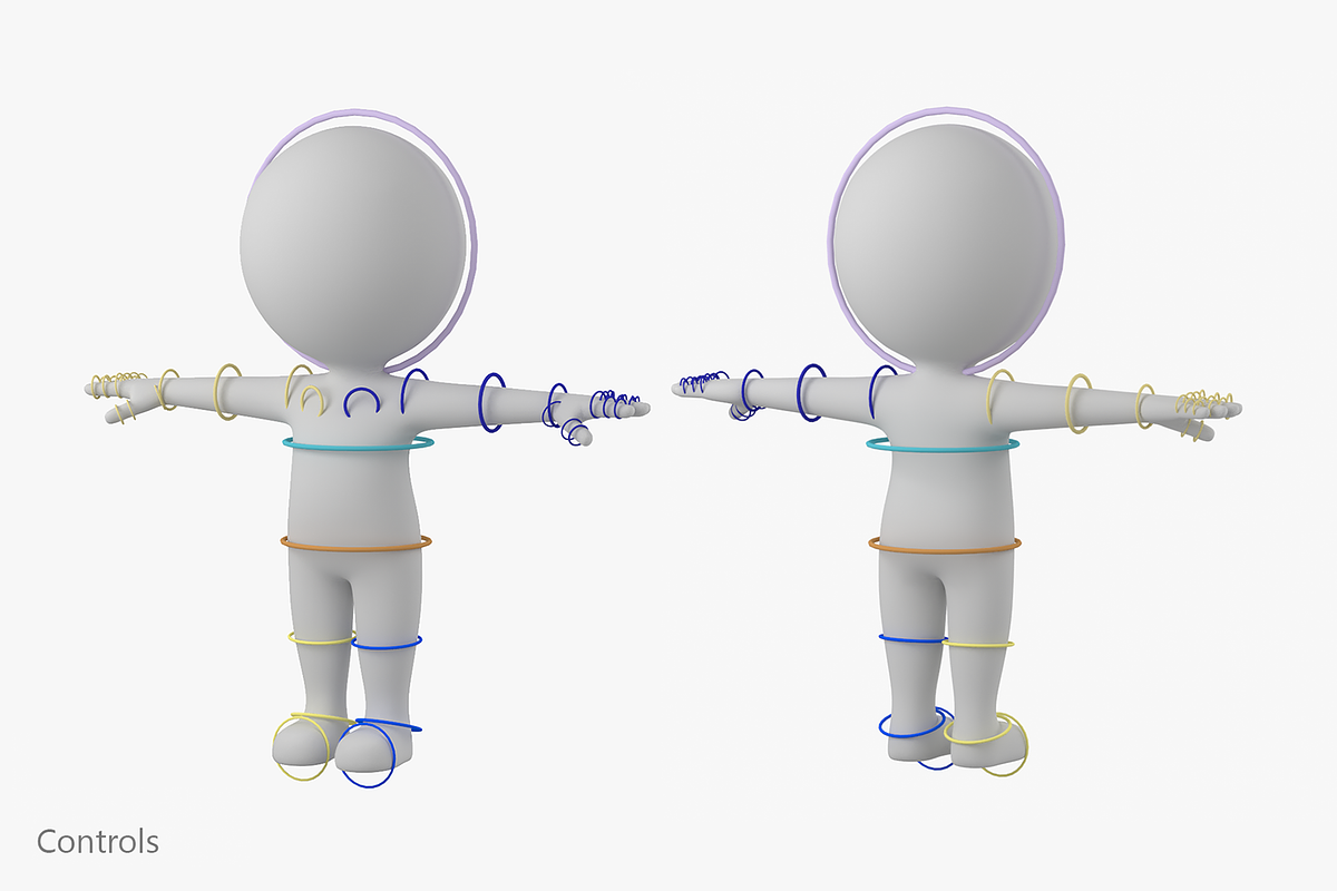 Cute Stickman in T-Pose CAT Rig, a Characters & Person 3D Model by VK Studio (Photo 11 of 19)