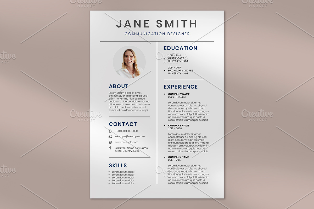 Minimal Resume template vector CV, a Resume Template by rawpixel