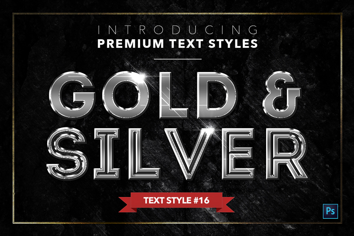 Gold & Silver #6 - 20 Text Styles, a Layer Style Add-On by Jonas Stensgaard (Photo 17 of 23)