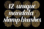 12 mandala stamp Procreate brushes, a Brush Add-On by Alexis Gentry (Thumbnail 1 of 2)