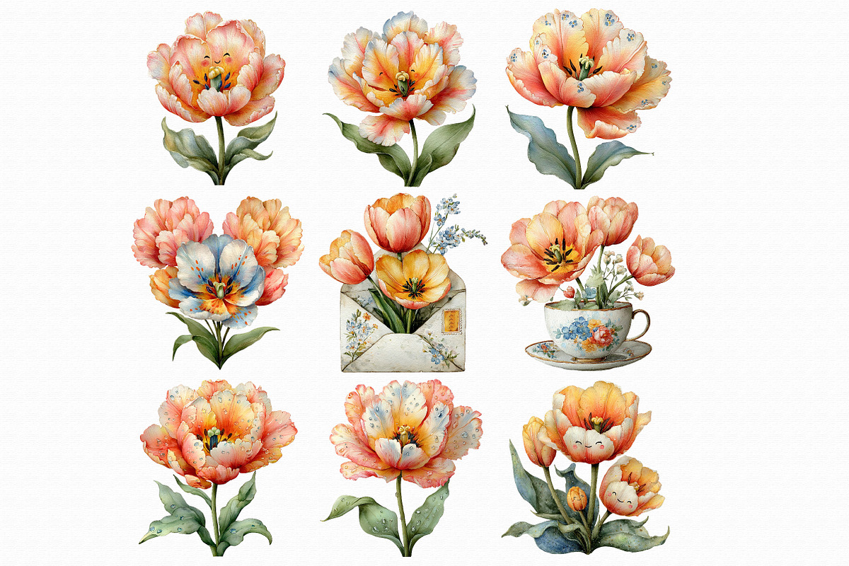 Spring Tulip Flowers Clipart, an Illustration by Libby Wishes (Photo 4 of 6)