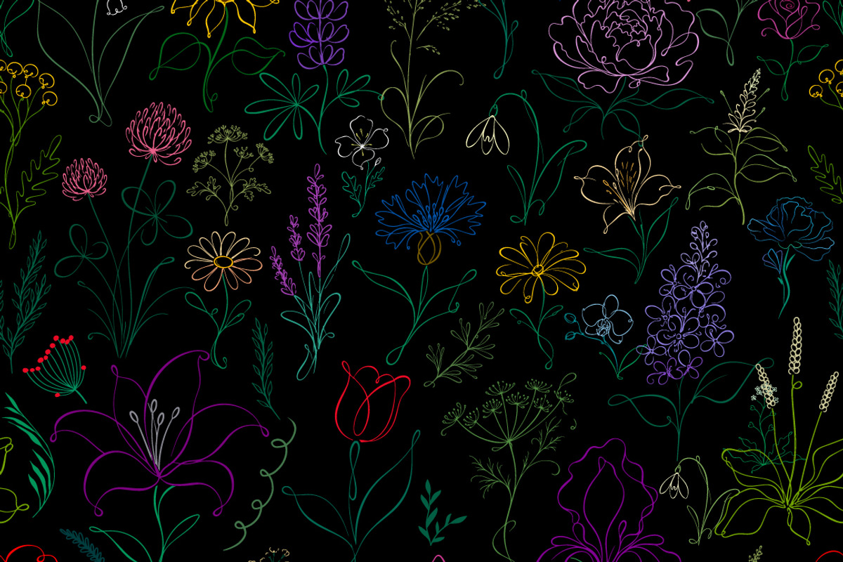 Seamless floral pattern, a Texture Illustration by Nenahliadava Design (Photo 2 of 3)