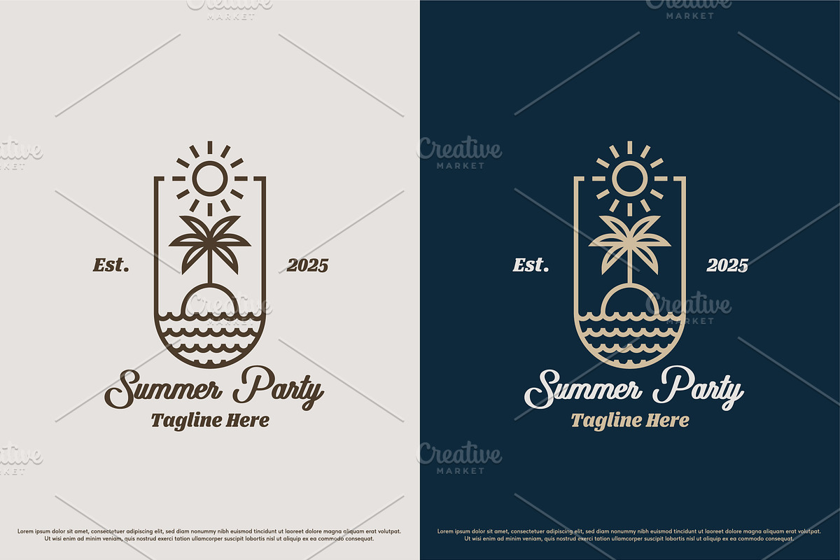 Beach Summer Logo Design Template, a Branding & Logo Template by Morvana Crew