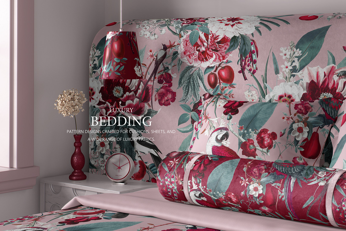 Crimson Aviary - Seamless Pattern, a Pattern Graphic by YARROO (Photo 9 of 10)