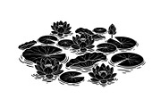 Lotus Pond Silhouette SVG Bundle, an Illustration by yasushie (Thumbnail 15 of 31)