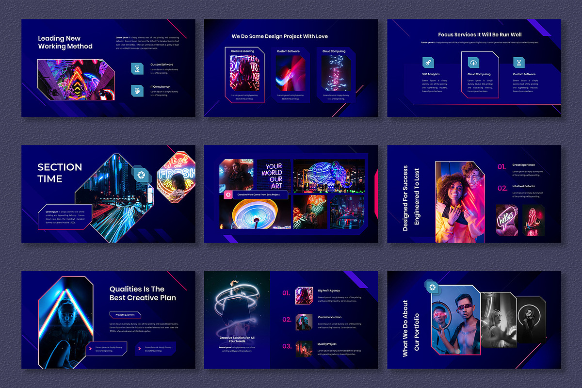 Zealous – Modern Neon PPTX Template, a Presentation Template by Premast (Photo 2 of 4)