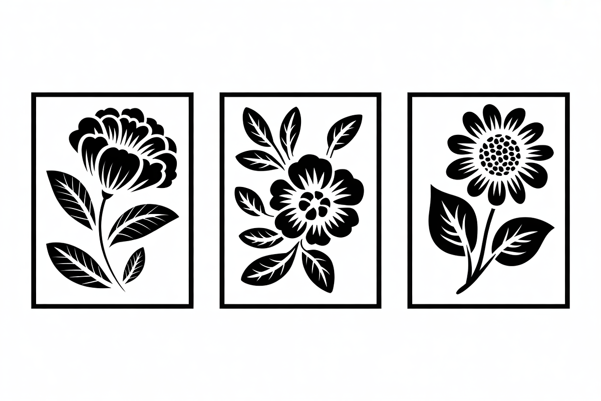 Minimal Flower Laser Cut Silhouette, an Illustration by Amazin_art (Photo 2 of 11)