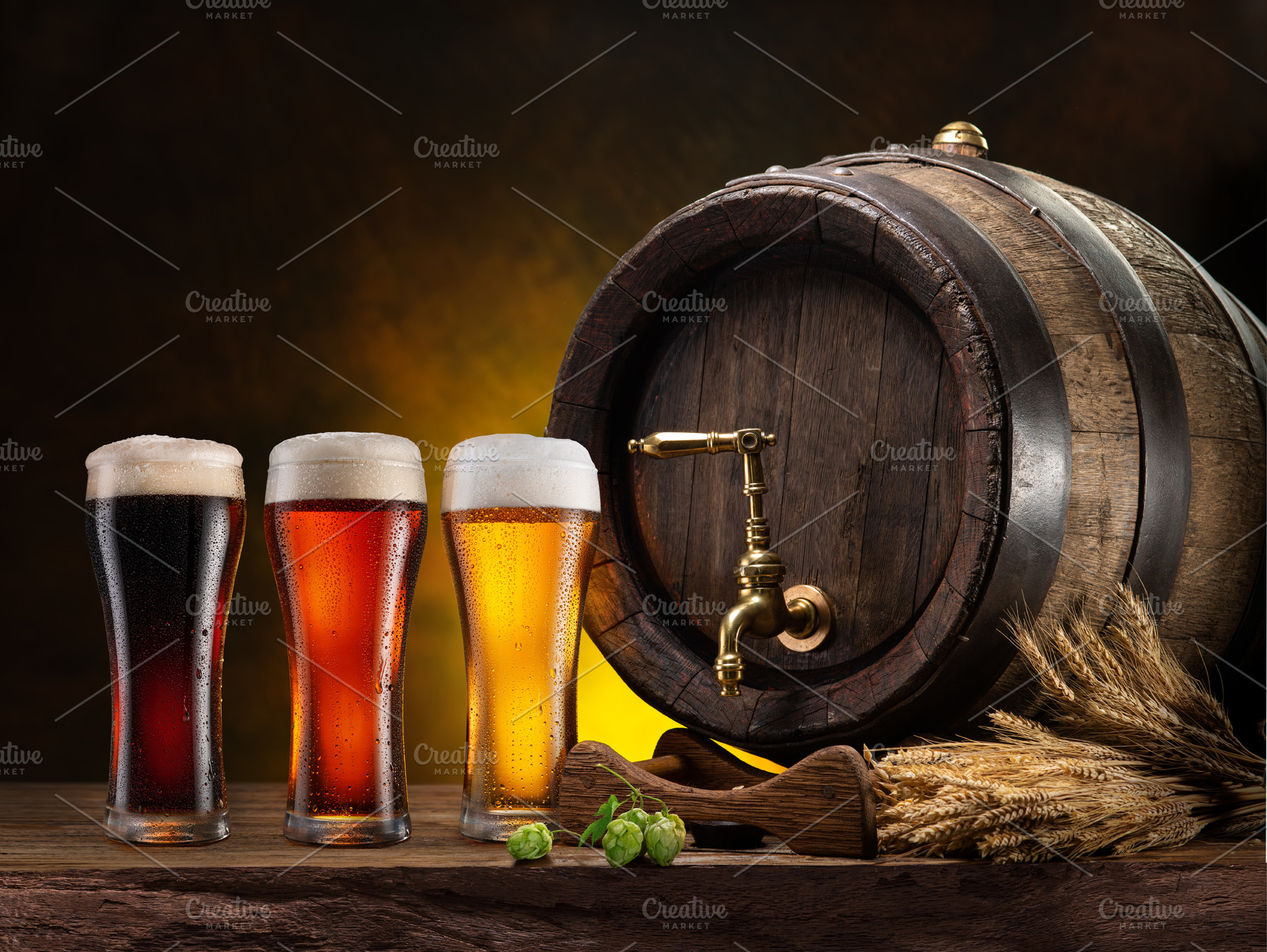 Glasses of different beer, a Food & Drink Photo by Volff