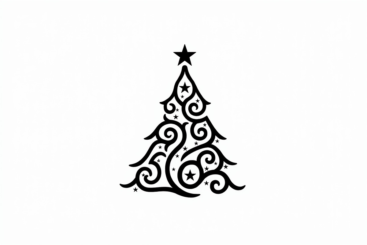 Elegant Christmas Tree Silhouette Se, an Illustration by balal (Photo 5 of 21)