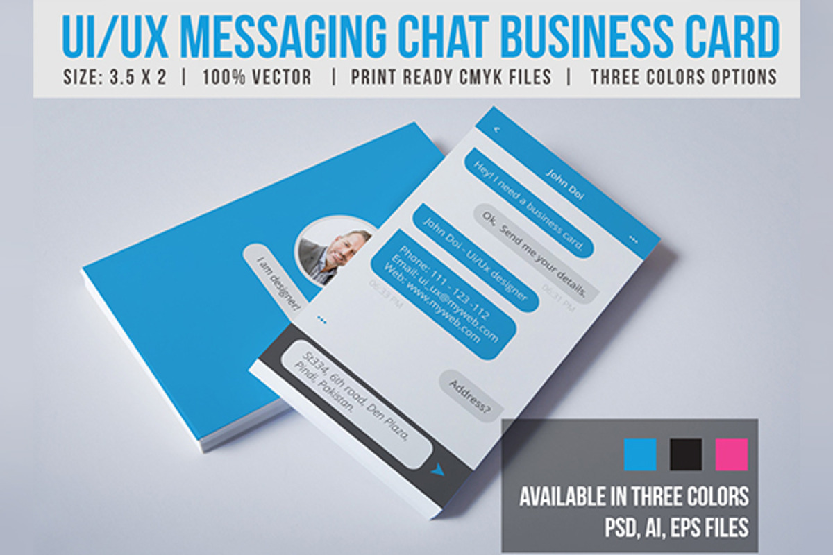 Creative Messaging Business Card, a Business Card Template by NasirGrfx (Photo 1 of 5)
