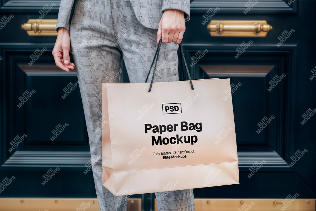 Premium Paper Shopping Bag Mockup Se, a Merchandise Mockup by Elite Mockups (Photo 2 of 3)