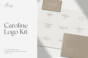 Caroline Minimal Logo Kit Ai,Eps,Psd