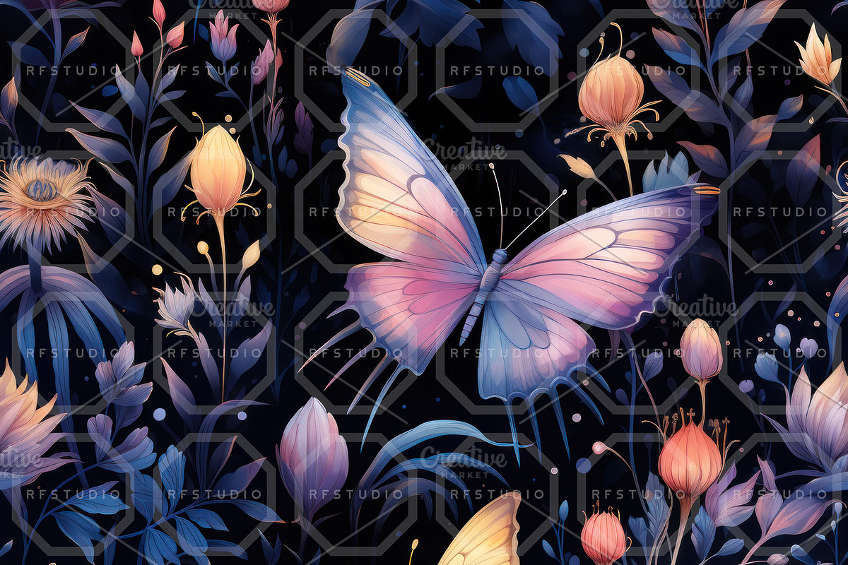 FAERIELIGHT FLORA. Seamless Pack, a Texture Illustration by RefinedFantasyStudio (Photo 3 of 9)