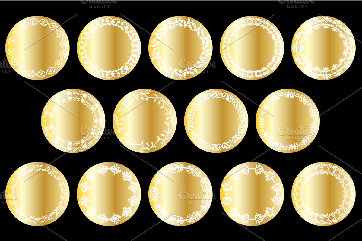 Ornate Gold Circle Frames, a Background Graphic by Melissa Held Designs (Photo 3 of 5)
