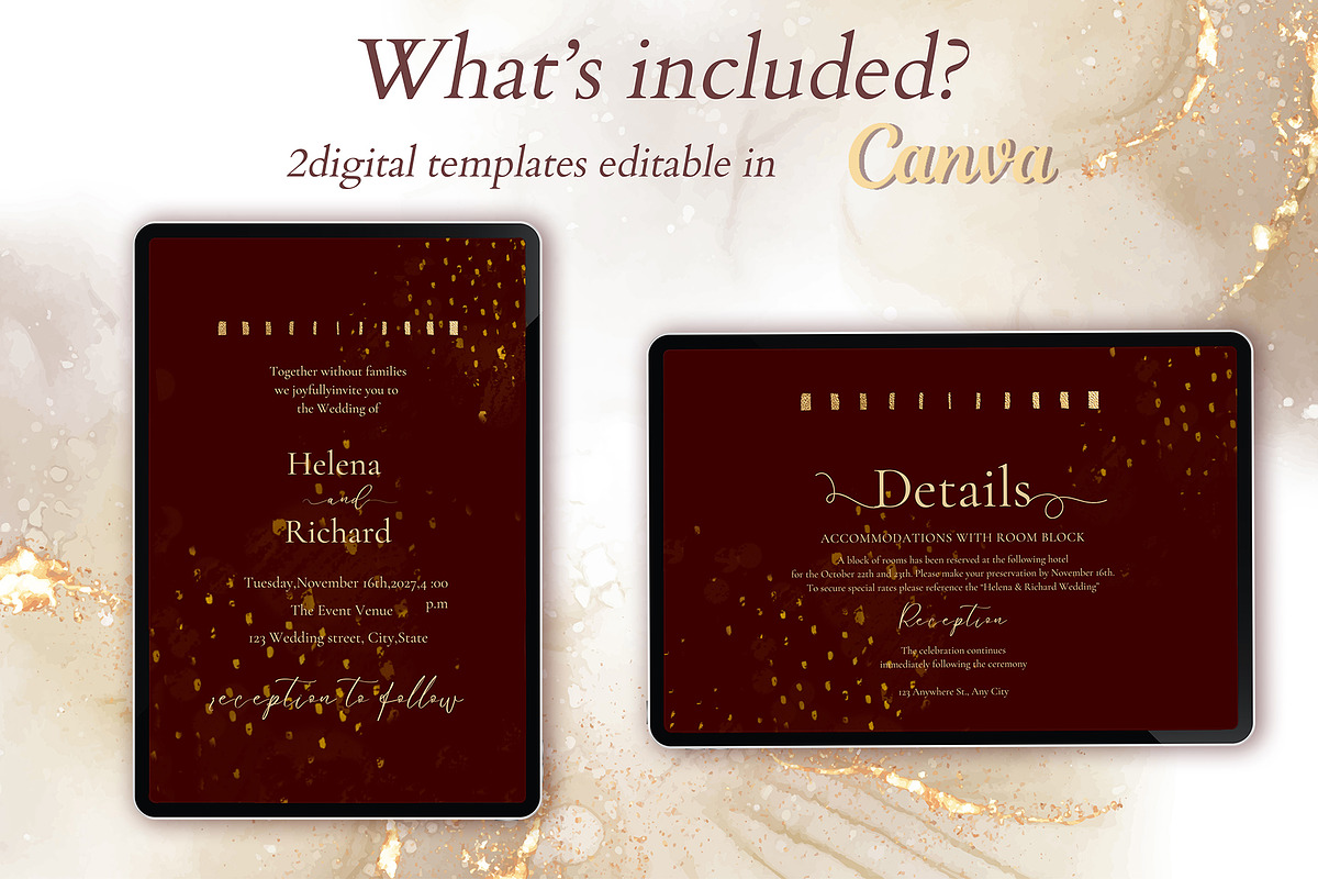 Canva *Elegant Wedding* Invitation, an Invitation Template by ElladesignCo (Photo 1 of 5)