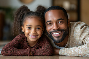 Happy father and daughter sharing a, a Photo by Tanuart