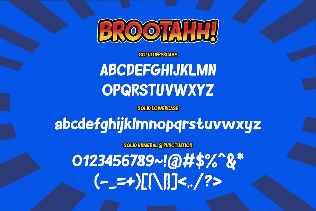 Brootahh Comic Typeface, a Sans Serif Font by alit design (Photo 5 of 16)