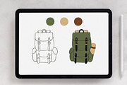 30 Procreate Stamps – Camping set, a Brush Add-On by Mari_Caliart (Thumbnail 4 of 11)