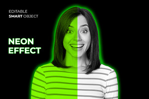 Neon Photo Effect Mockup Layout, a Layer Style Add-On by ContestDesign
