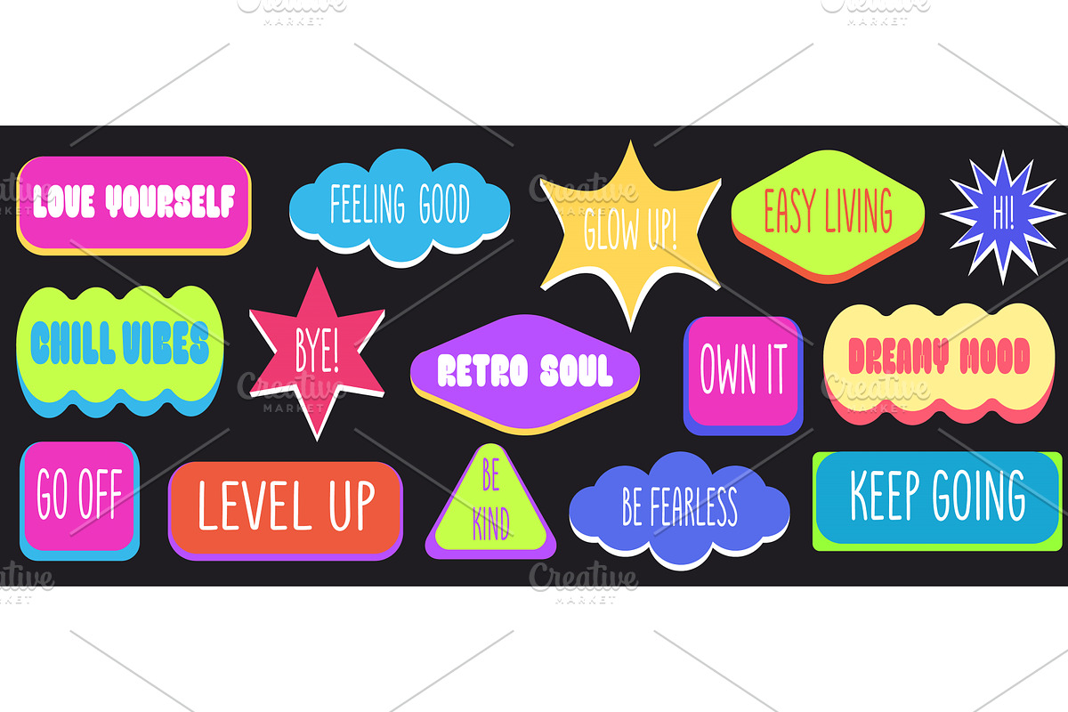 Bright y2k sticker set with, an Object Illustration by art PVP - market