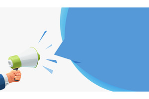 a hand holding megaphone with blue, an Object Illustration by IfH
