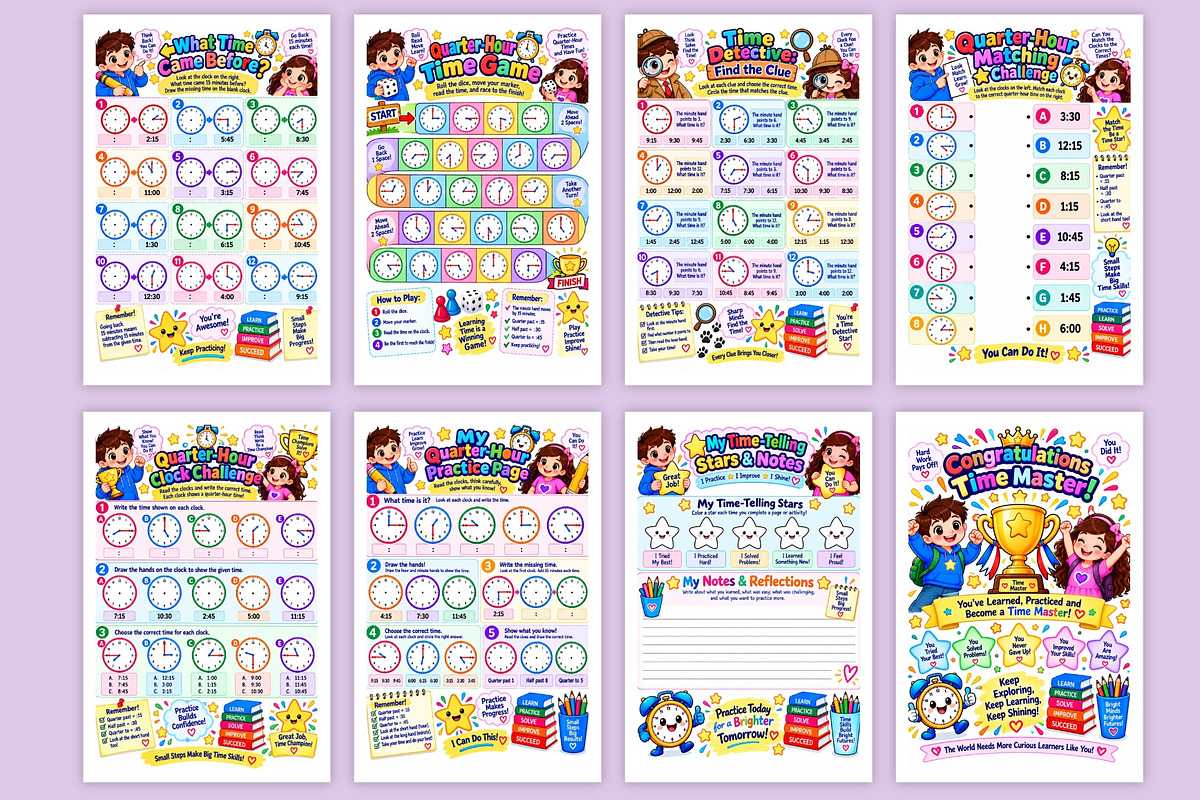 Quarter-Hour Reading Skills, a Stationery Template by Designmela01 (Photo 4 of 6)