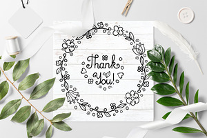 Thank You SVG Flower Wreath Svg