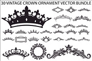 Vintage Crown Ornament Bundle, an Illustration by Designer_Momina (Thumbnail 1 of 31)