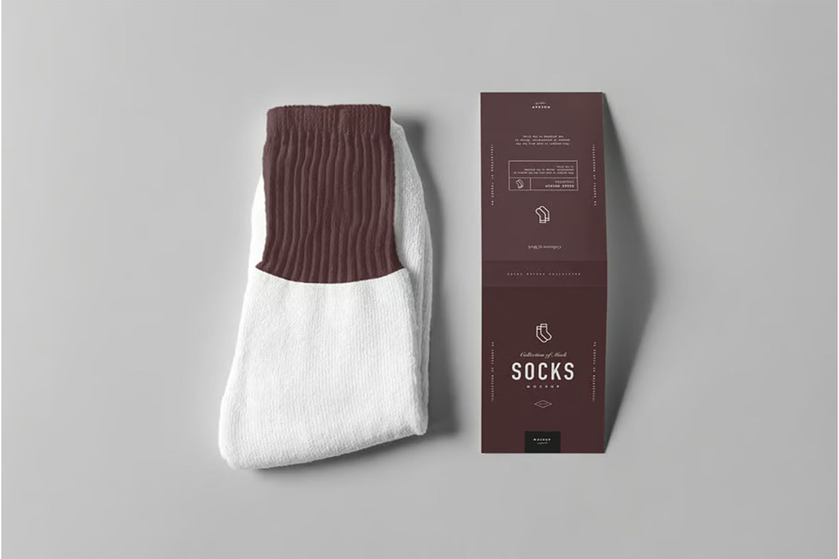 Socks Package Mock-up, a Product Mockup by zippypixelstudio (Photo 4 of 10)
