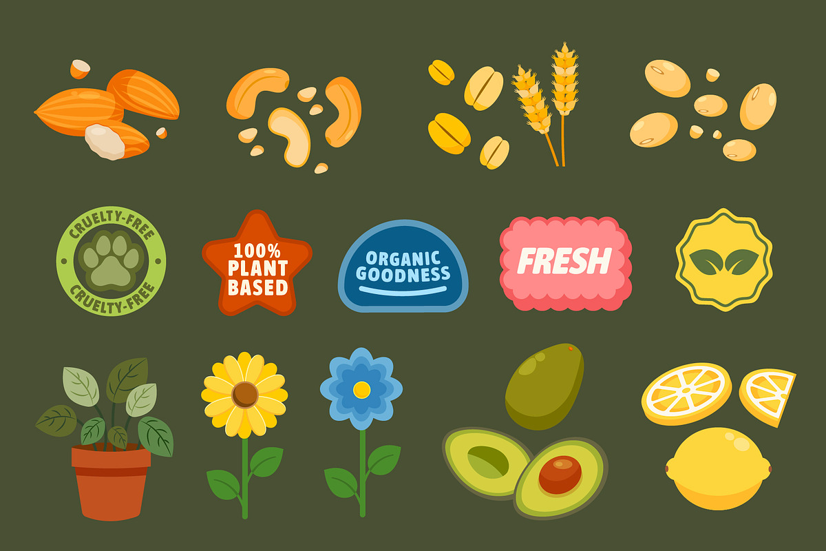 Vegan Cafe Illustrations, a Food Illustration by ThePixelLibrary (Photo 3 of 8)