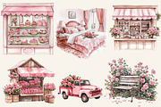 Pink Roses Pamper Time Clipart, an Illustration by NadiaTheronArt (Thumbnail 4 of 5)
