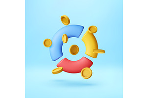 3D colorful abstract circle with, an Illustration by Abscent