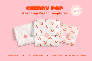 Cherry Wrapping Paper Templates, a Stationery Template by Hell Yeah Designs