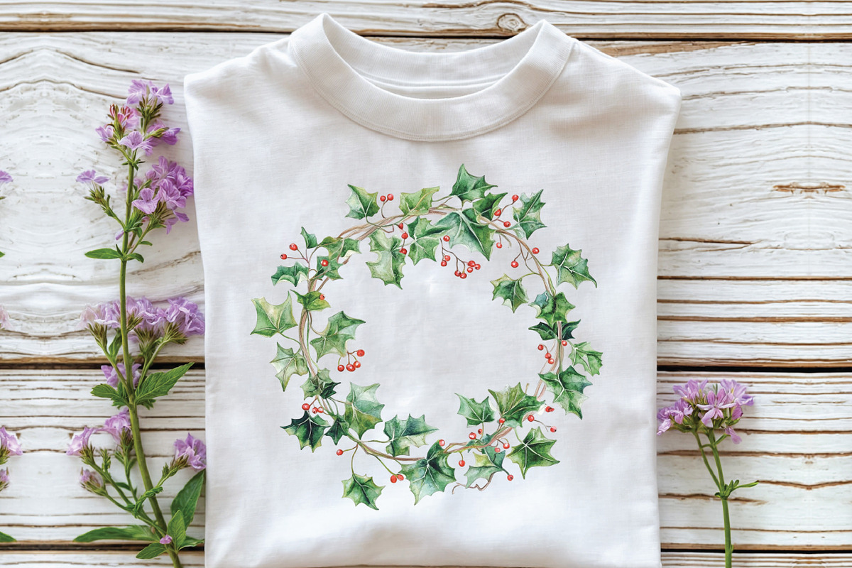 Watercolor Christmas Garland Clipart, an Illustration by CraftArtStudio (Photo 5 of 6)