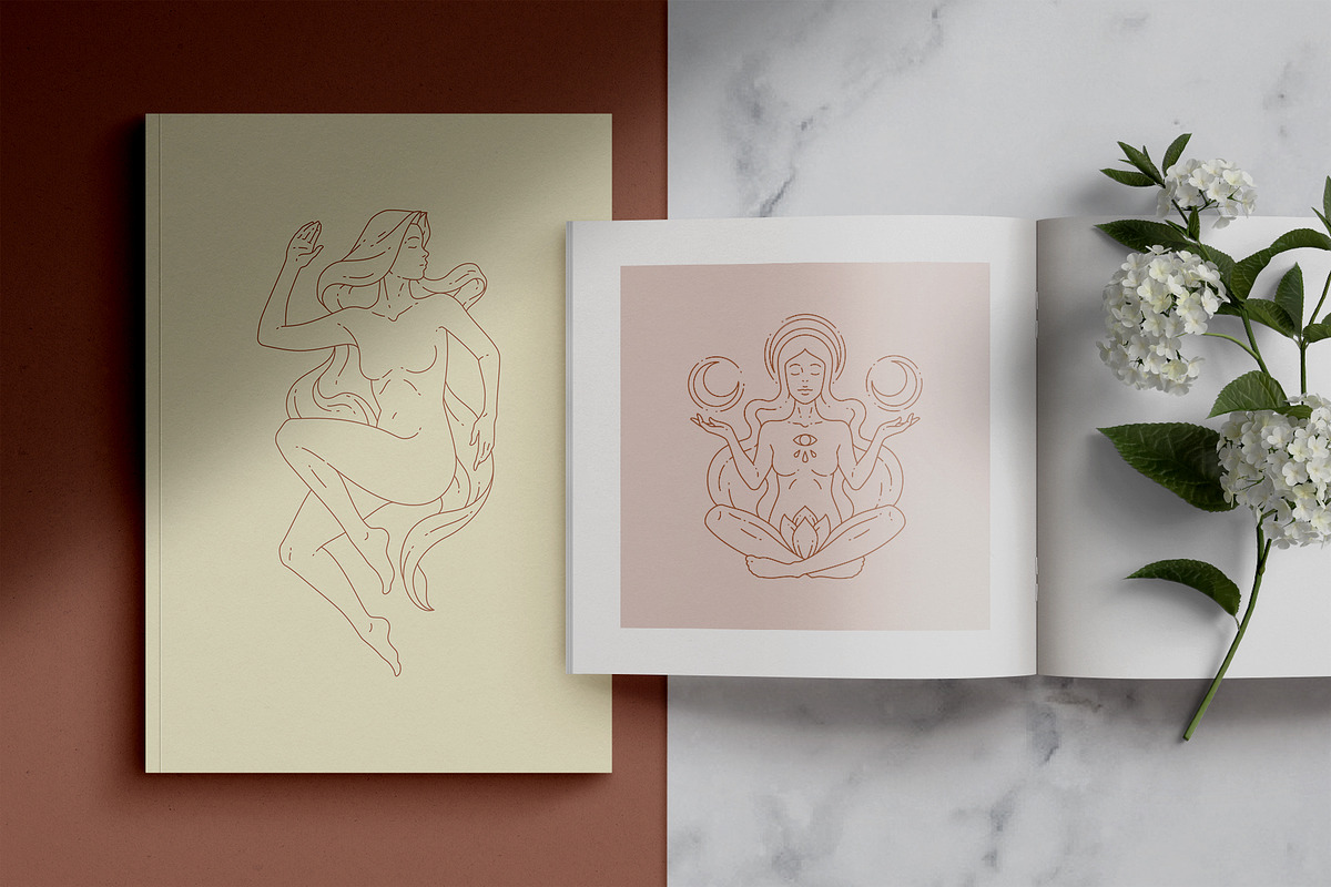 Line art women illustrations set, a Healthcare Illustration by Vasya Kobelev (Photo 7 of 11)