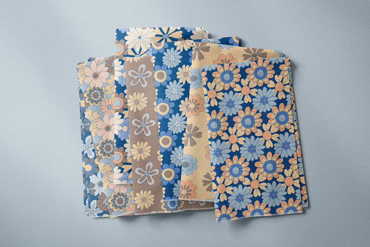 Trendy Retro Floral Patterns, a Pattern Graphic by Tiger and Flower (Photo 8 of 20)