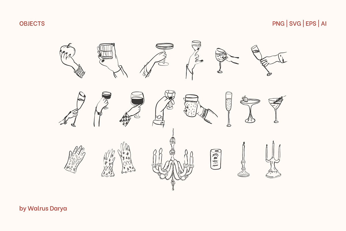 Whimsical Pencil Doodles Clipart, an Object Graphic by Walrus Darya (Photo 8 of 11)