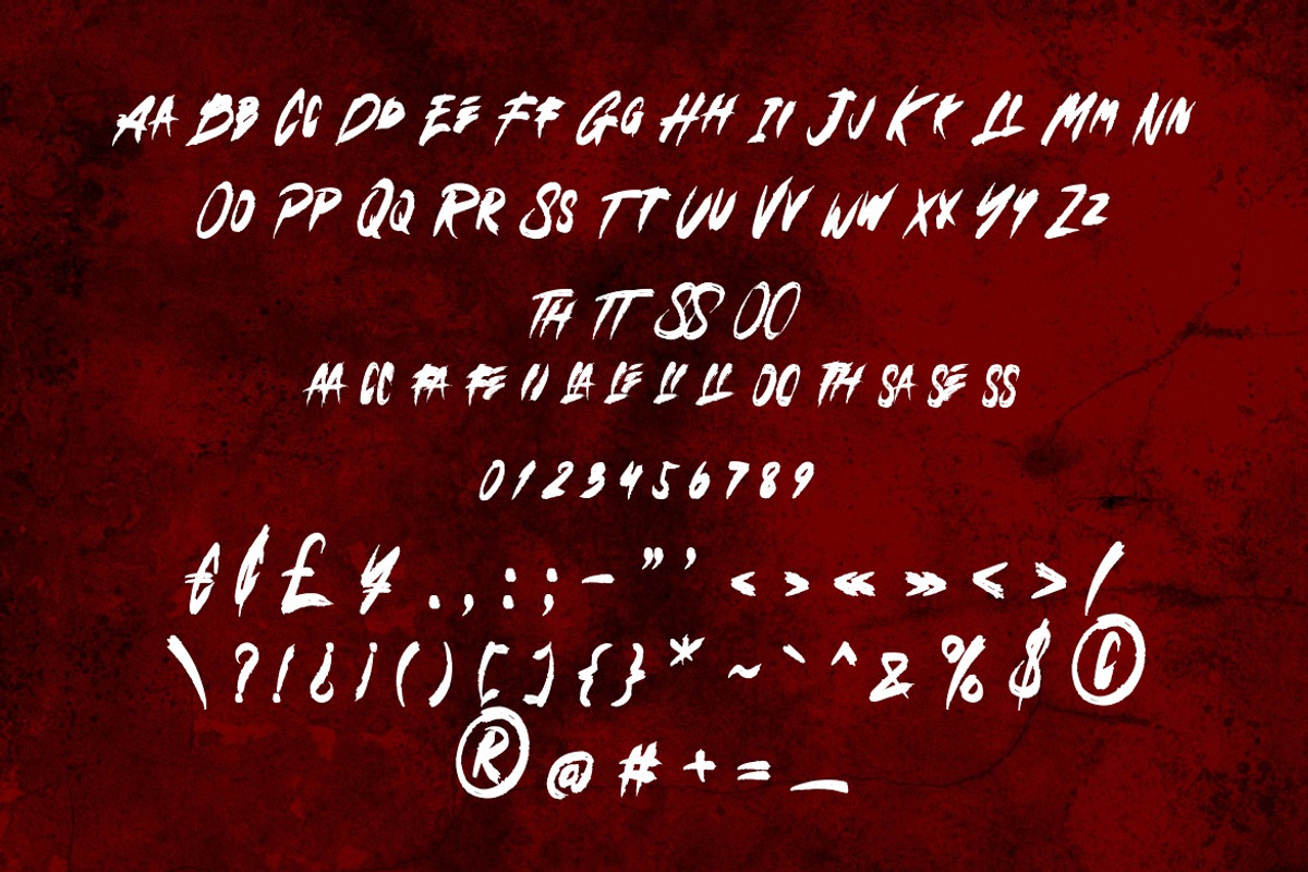 Naxrsoul Cather - Horror Brush Font, a Font by Dhabee (Photo 3 of 15)